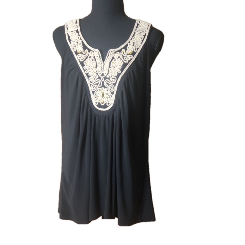 Cato Blouse with Embellished Bib Collar, 14/16W